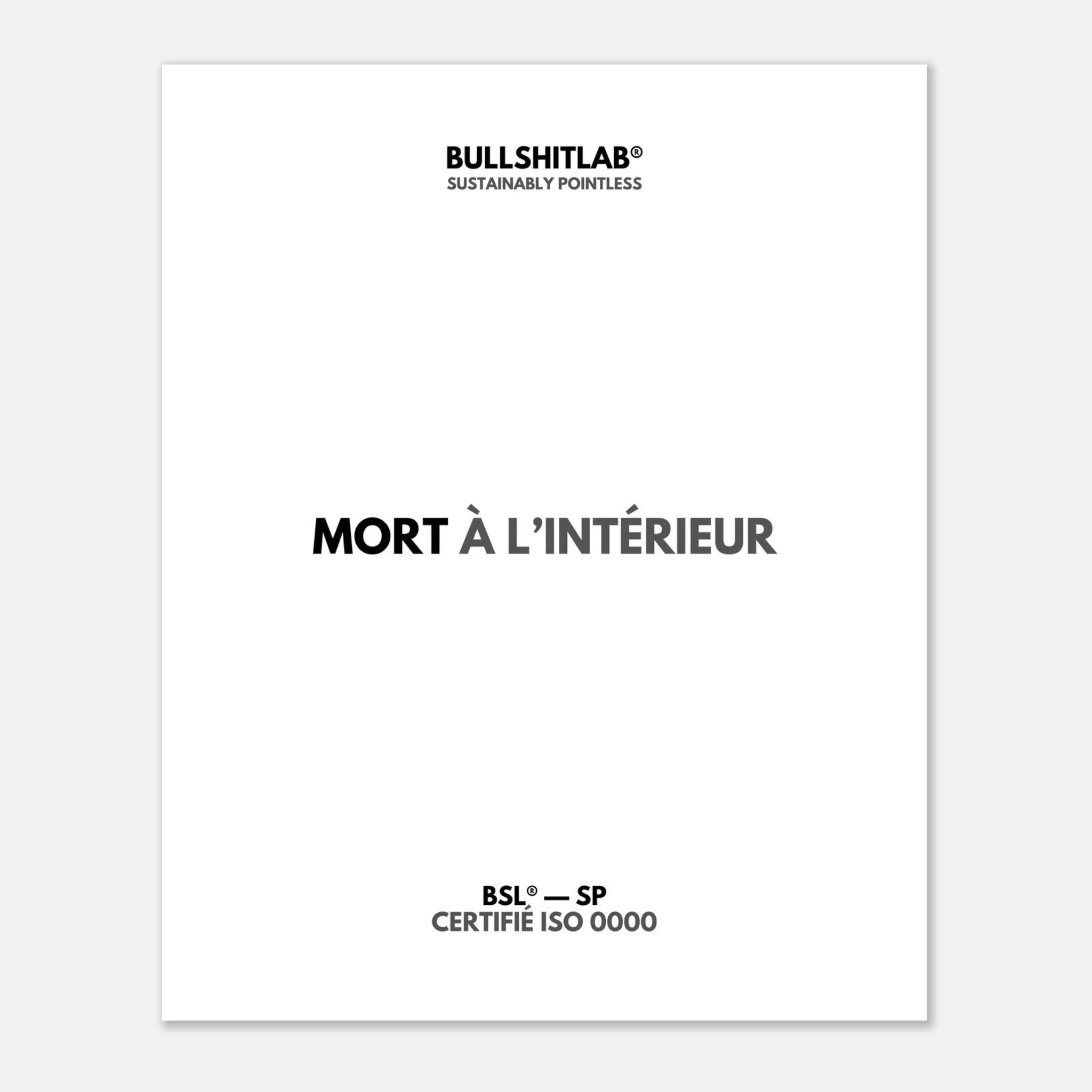 Affiche "Mort à l'intérieur"