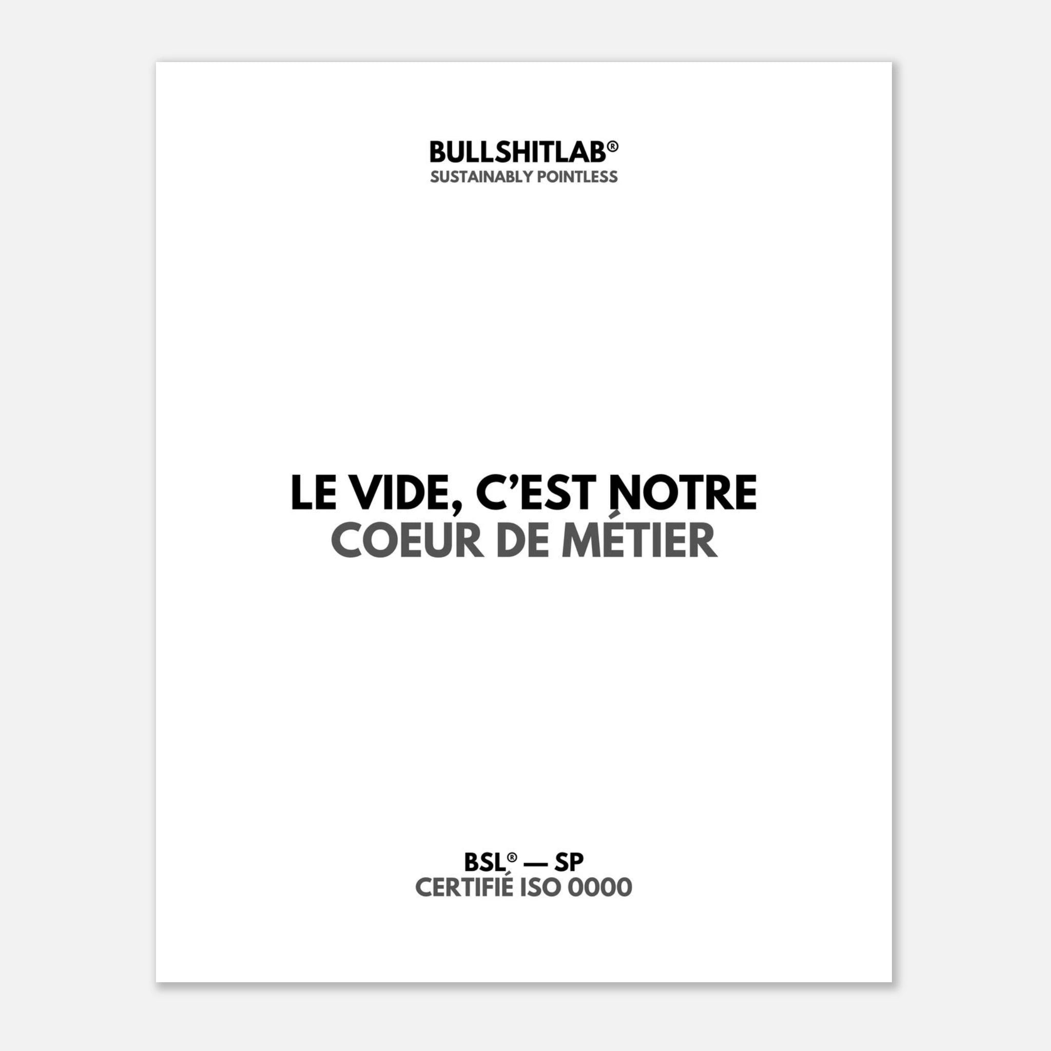 Affiche "Le vide, c'est notre cœur de métier"